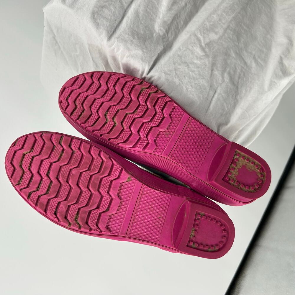 Women's Pink Multicolor COACH F2460 Pammie Hang Tags Rubber Rain Boots 8B - Picture 8 of 9